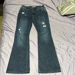 KanCan Dark Blue Distressed Flare Jeans